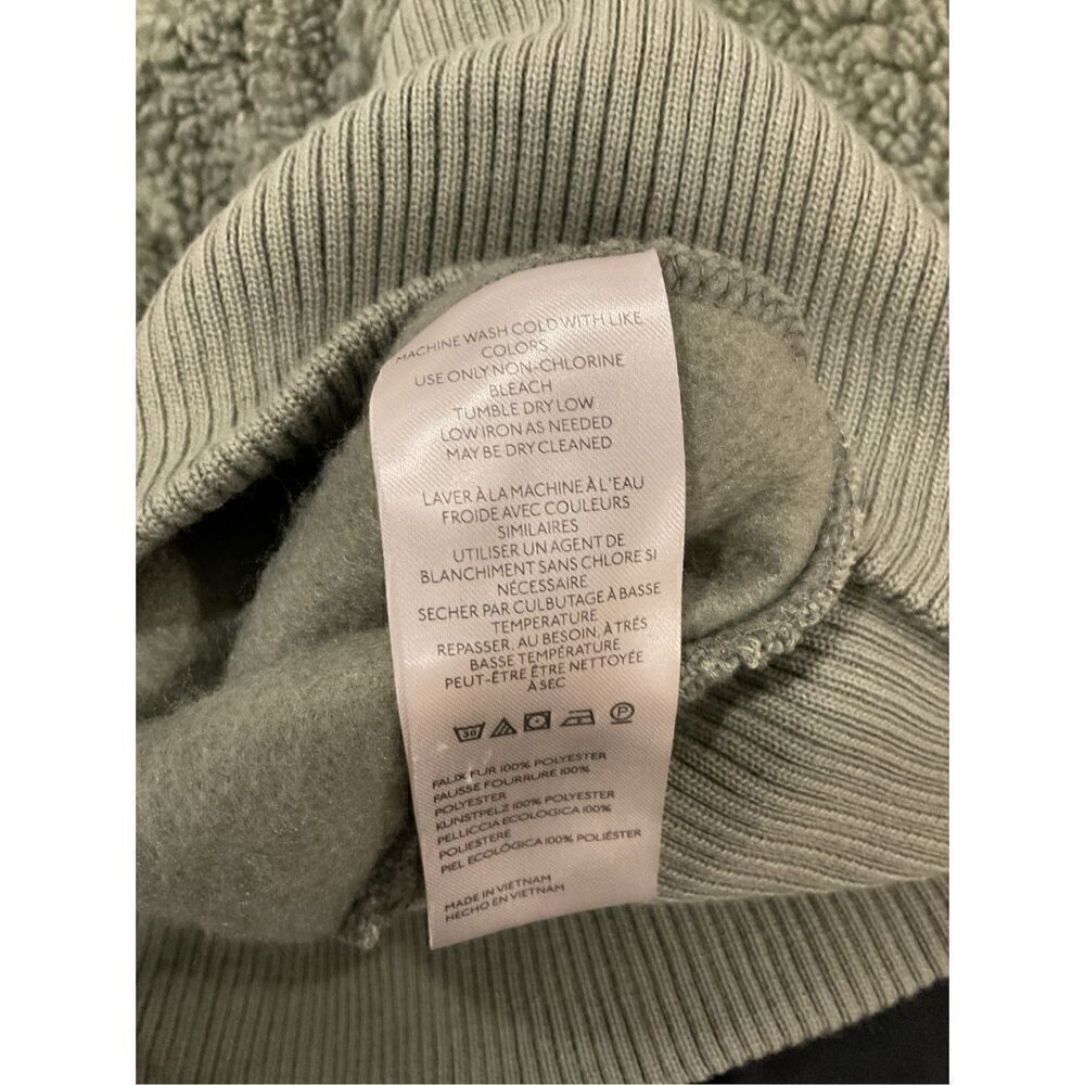Free People Women's Green White Cozy Up Fleece Faux Fur Cardigan Jacket XL NWOT - Picture 8 of 9
